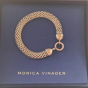 Monica Vinader Heirloom Doina Rose Gold Woven Wide Chain Bracelet